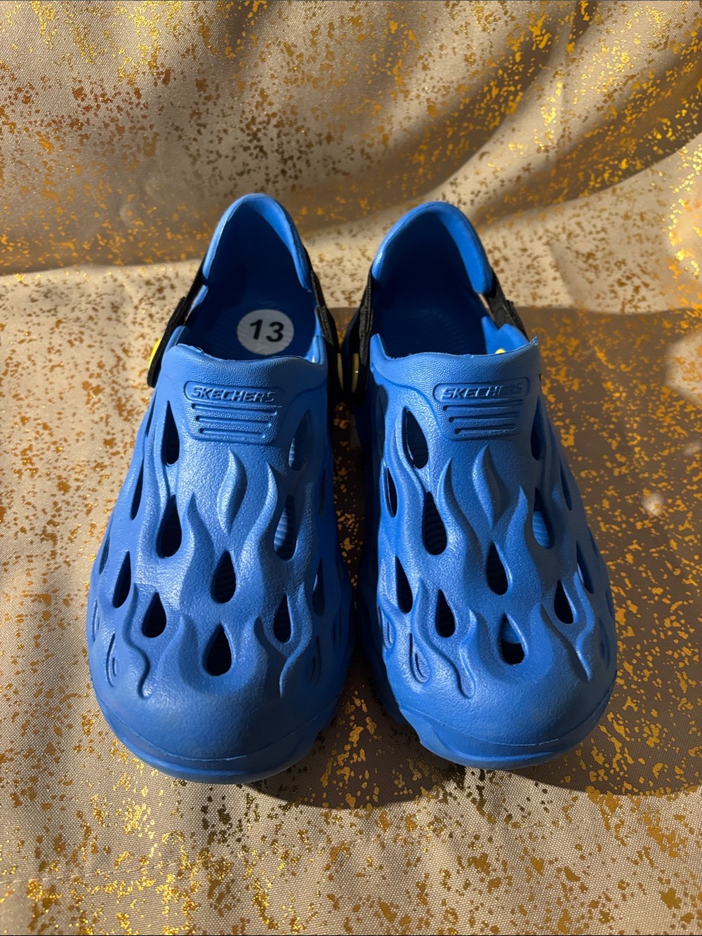 Skechers Kids Blue Flame-Cut Slip-On Water Shoes